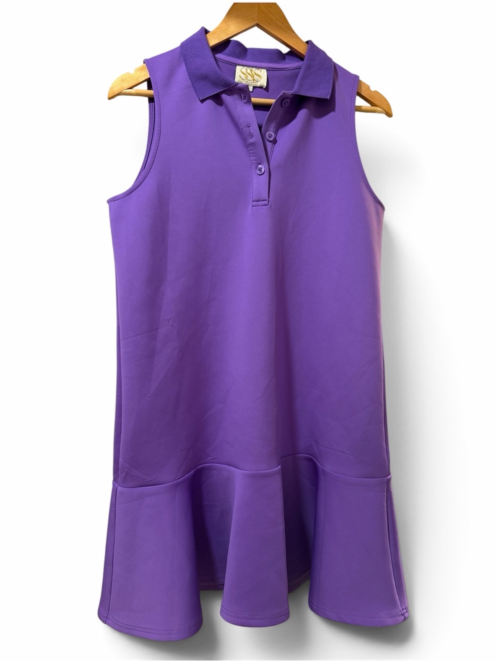 SSYS Sleeveless Polo Scuba Tank Top Dress in Purple